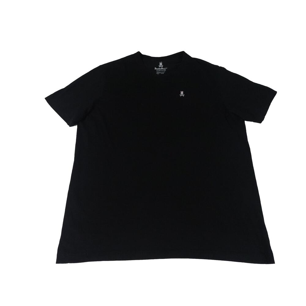 Psycho Bunny PIMA Cotton Embroidered V Neck Black T Shirt Men's 2XLT